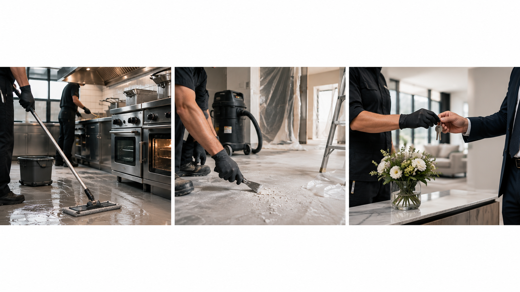 Nettoyage professionnel de locaux, après travaux et logements